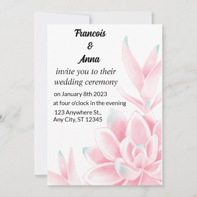 Convite para Casamento de Fotos Elegante Moderno (Frente)