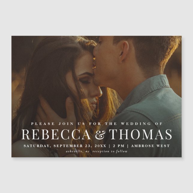 Convite para Casamento de Fotos Elegante Moderno (Frente)