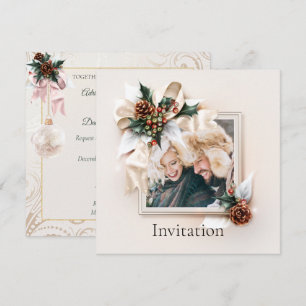 Convite para casamento de fotos Elegante Winter