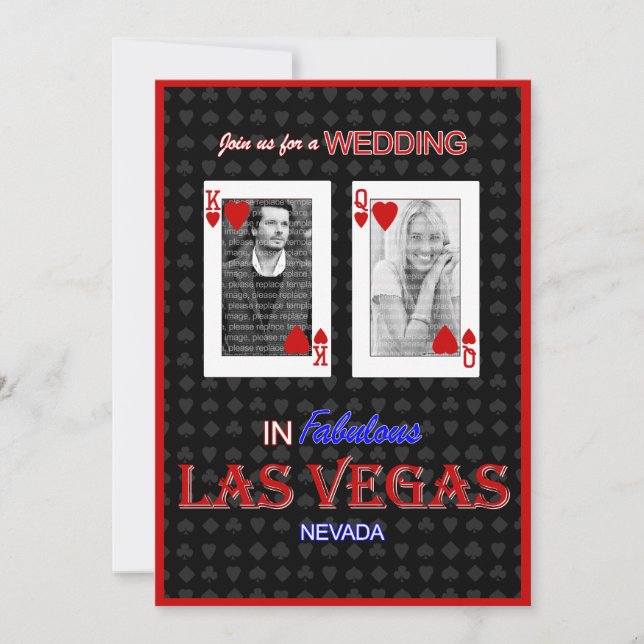 Convite para casamento de fotos em Las Vegas - Kin (Frente)
