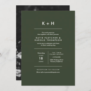 Convite para casamento de fotos minimalista
