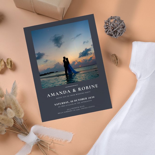 Convite para casamento de fotos minimalista (Criador carregado)