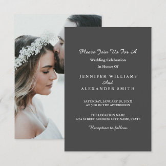 Convite Para Casamento De Fotos Minimalista De Cin