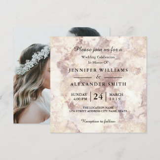 Convite para Casamento de Fotos Minimalista de Mar