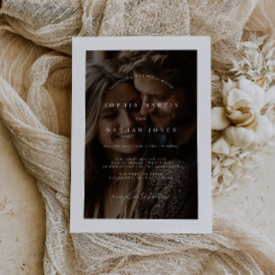 Convite para Casamento de Fotos Minimalista Russo
