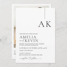 Convite para casamento de fotos moderna e minimali