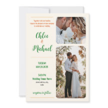 Convite para casamento de fotos modernas com códig