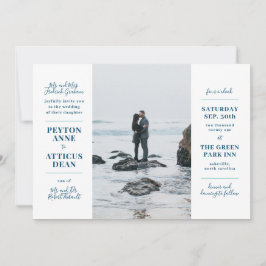 Convite para casamento de fotos modernas em Marinh