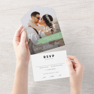 Convite para casamento de fotos modernas personali