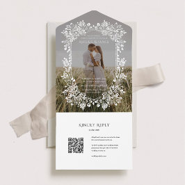 Convite para casamento de fotos Norwich com cartão