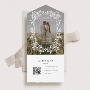 Convite para casamento de fotos Norwich com cartão