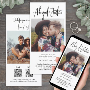 Convite para casamento de fotos QR RSVP All-In-One