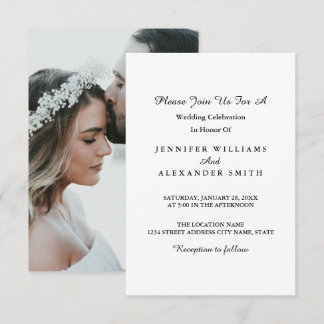 Convite para Casamento de Fotos Simples Minimalist