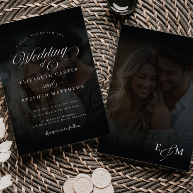 Convite para Casamento de Fotos Simples Minimalist (Criador carregado)