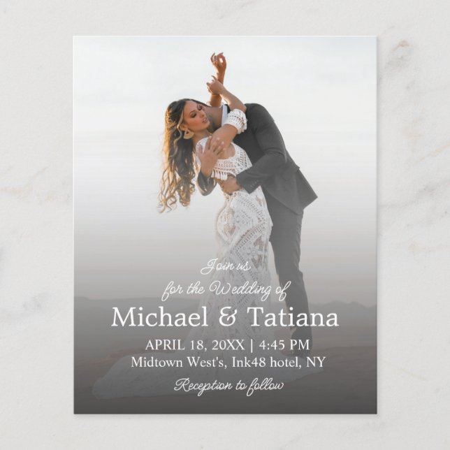 convite para casamento de fotos simples moderno (Frente)