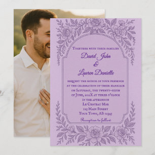 Convite Para Casamento De Fotos Violet Vows