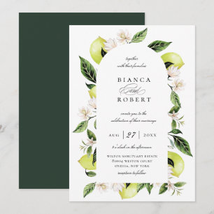 Convite Para Casamento De Frame De Arca De Limão B
