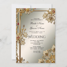 Convite para Casamento de Frame Floral do Ornament