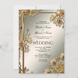 Convite para Casamento de Frame Floral do Ornament