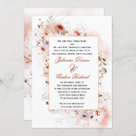 Convite para Casamento de Frame Floral Moderno Boh