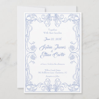 Convite para Casamento de Frame Vintage Elegante