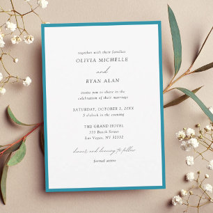 Convite para Casamento de Fronteira Azul Minimalis