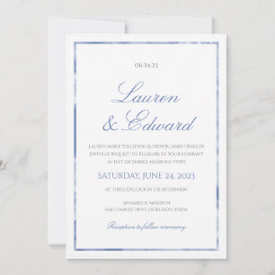 Convite para Casamento de Fronteira de Marble - Az