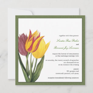Convite para Casamento de Fronteira Verde de Tulip