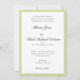 Convite para Casamento de Fronteira Verde Minimali