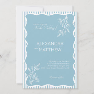 Convite para Casamento de Fronteira Wavy Whimsical