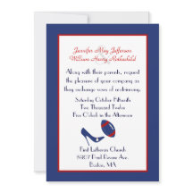 Convite para Casamento de Futebol Vermelho, Branco