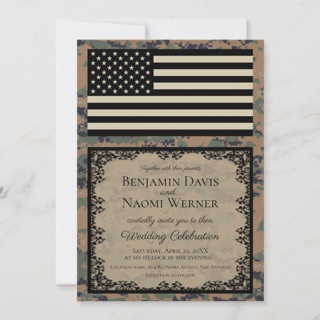 Convite para Casamento de Fuzileiros Navais (Frente)