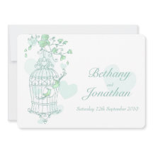 Convite para casamento de gaiolas abertas para ave