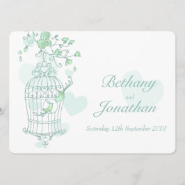Convite para casamento de gaiolas abertas para ave