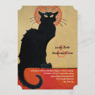 Convite para Casamento de Gato Francês de Chat No