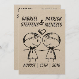 Convite para Casamento de Gay de Porodle Rustic