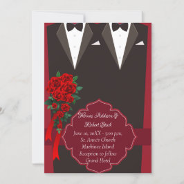 Convite para casamento de Gay de Tuxedo preto