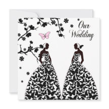 Convite para casamento de gay e lésbicas com duas 