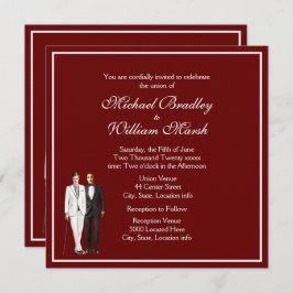 Convite para Casamento de Gay Maroon