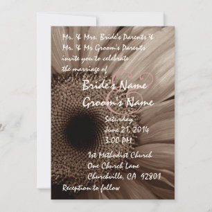 Convite para Casamento de Gerber Daisy