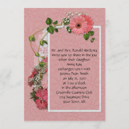 Convite para Casamento de Gerber Daisy Rosa