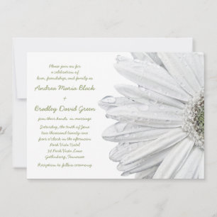 Convite para Casamento de Gerbera Daisy White