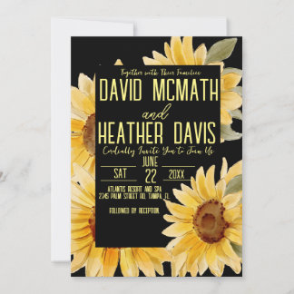 Convite para Casamento de Girassol