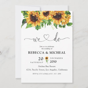 Convite para Casamento de Girassol