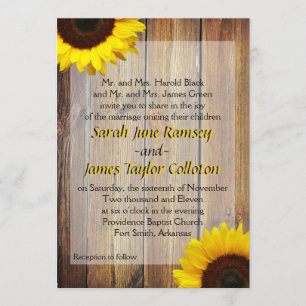 Convite para Casamento de Girassol