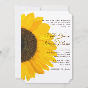 Convite para Casamento de Girassol Belo Elegante