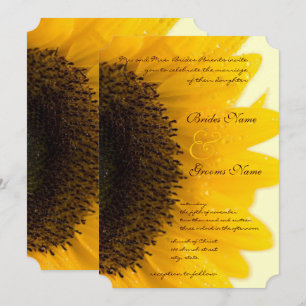 Convite para Casamento de Girassol Belo Elegante