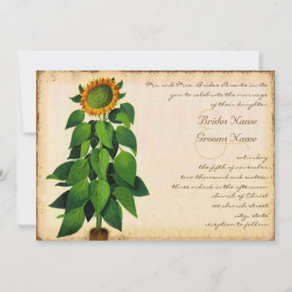 Convite Para Casamento De Girassol De Whimsical