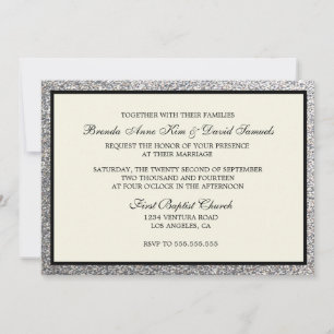 Convite para Casamento de Glitter Elegante