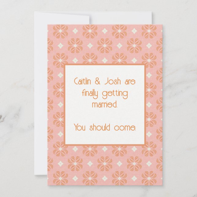 Convite para Casamento de Globos Florais Cor-de-Ro (Frente)